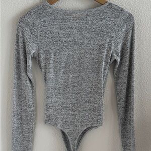 Abercrombie & Fitch Gray Long Sleeve Bodysuit